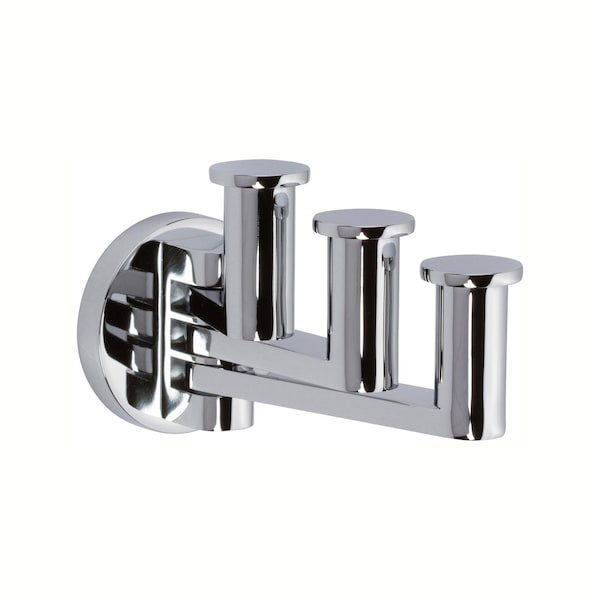 Ginger Triple Pivoting Robe Hook in Polished Chrome 4610T/PC